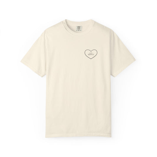 "safe space" — Minimal Heart Outline Confidence T-Shirt
