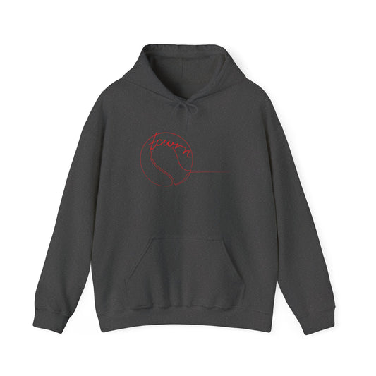 "TCWRN" — Minimal Red Line Tennis Design — Unsiex Hoodie