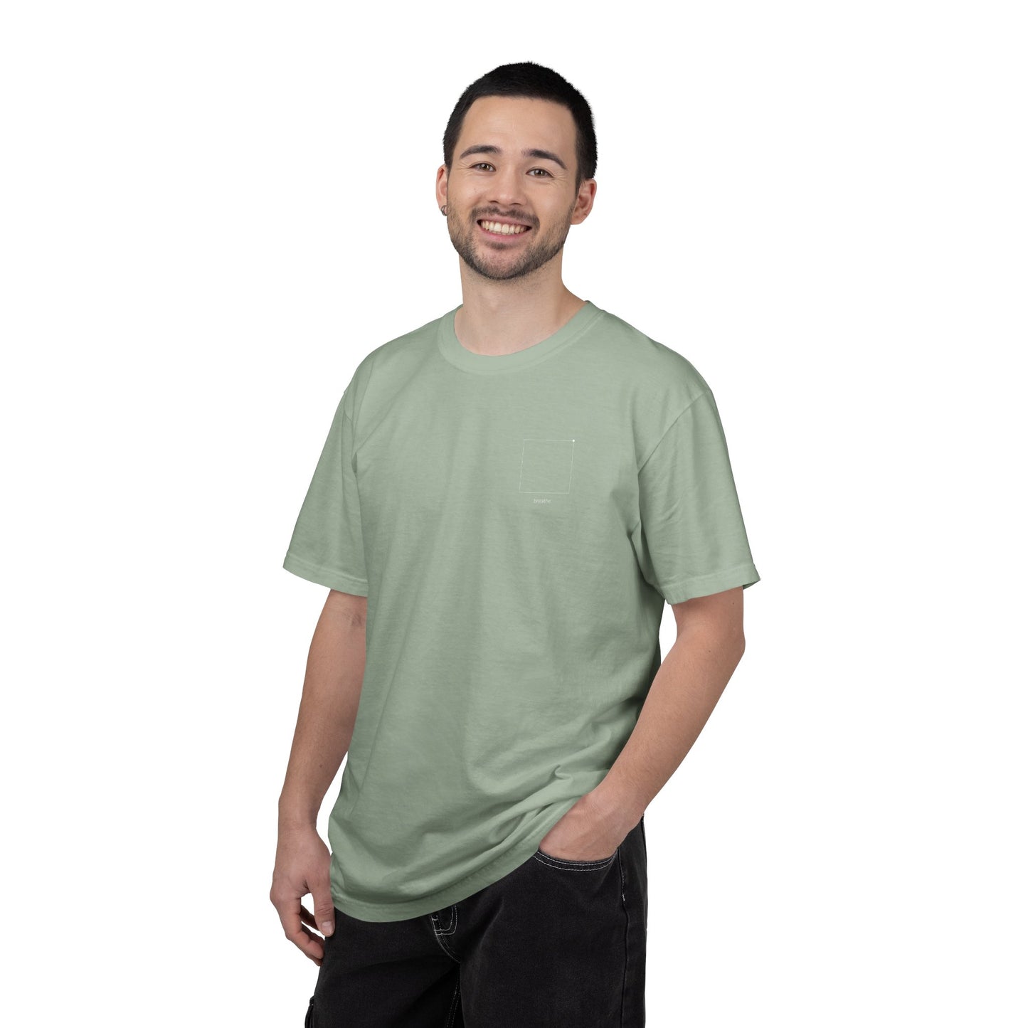 "breathe." — Calm Mind Box Breathing Garment-Dyed T-Shirt