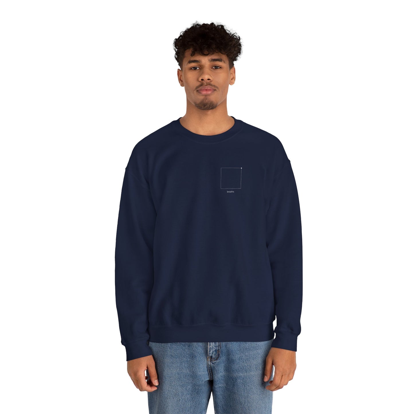 "breathe." — Calm Mind Box Breathing Graphic Pullover