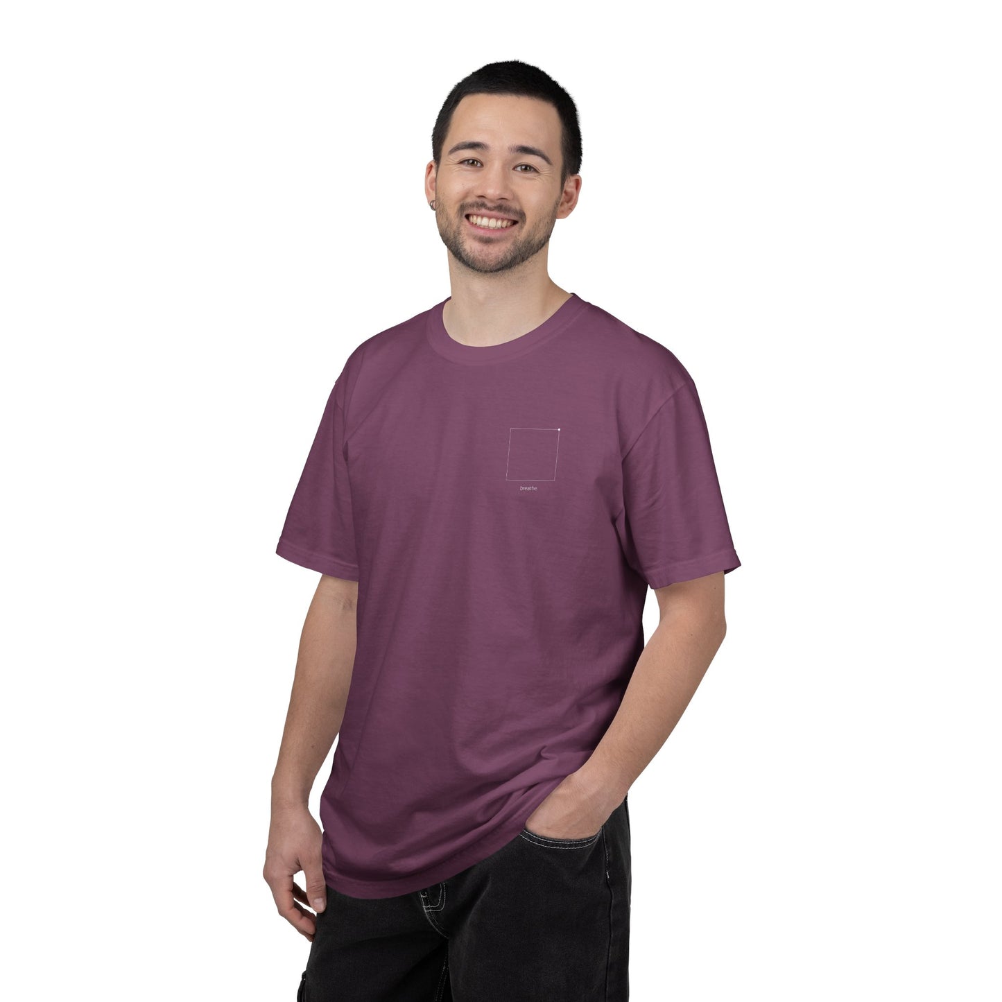 "breathe." — Calm Mind Box Breathing Garment-Dyed T-Shirt