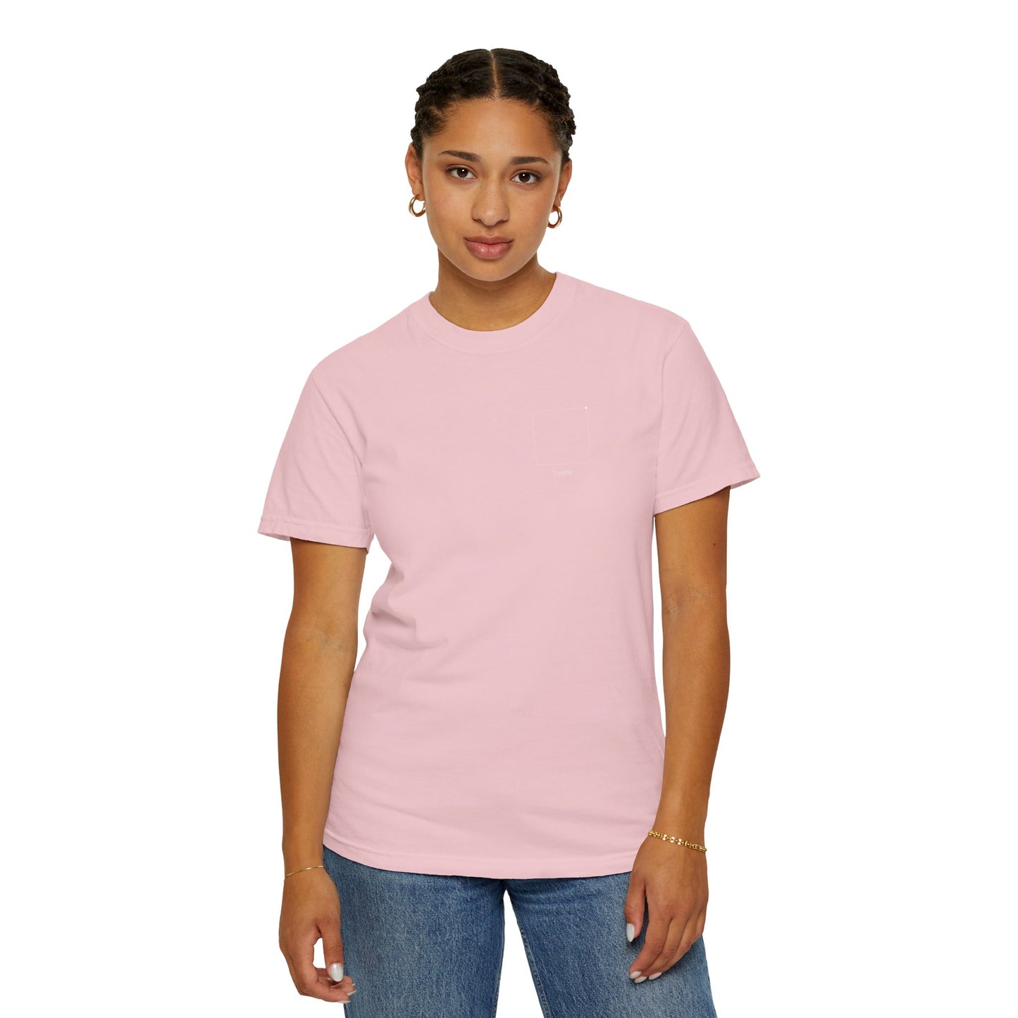 "breathe." — Calm Mind Box Breathing Garment-Dyed T-Shirt