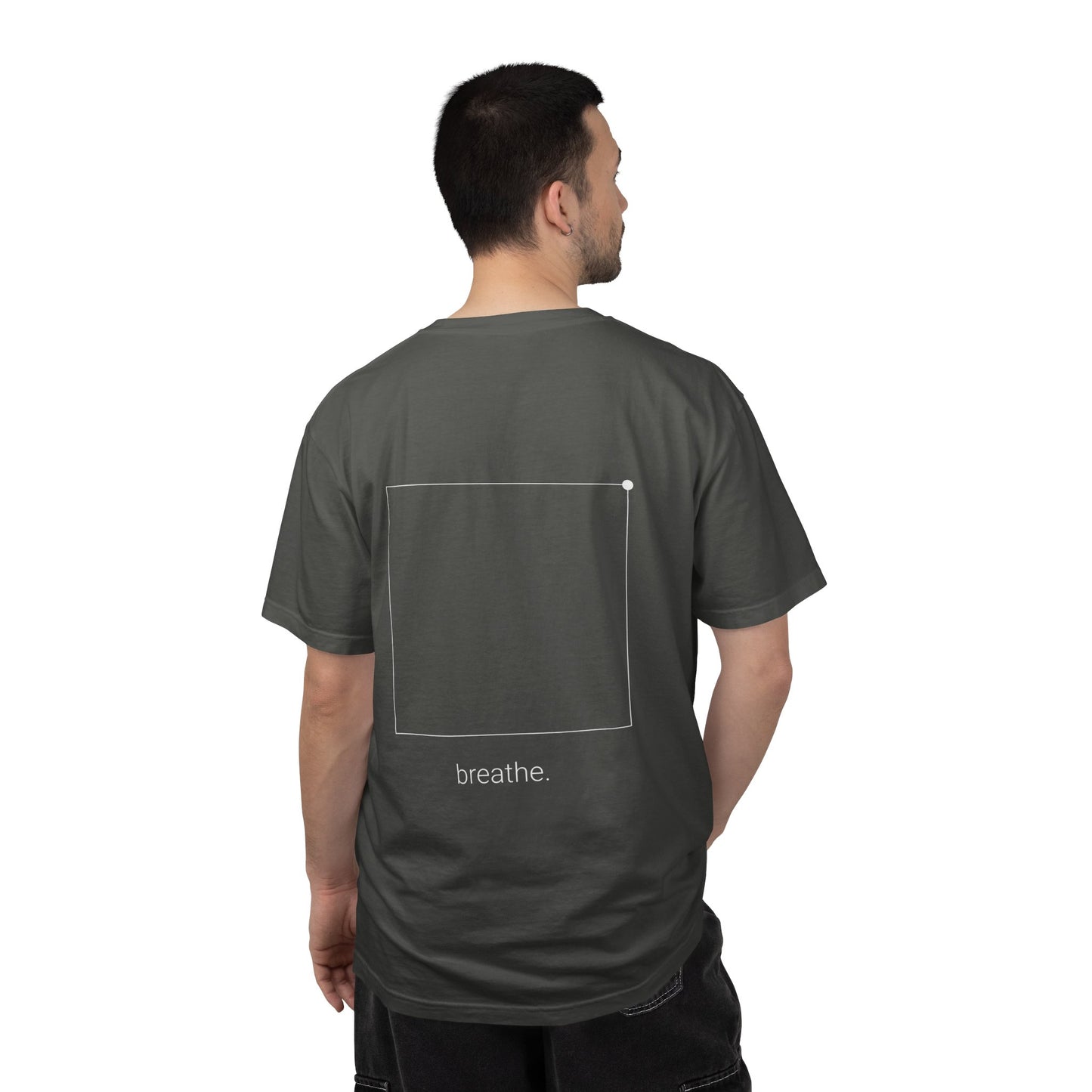 "breathe." — Calm Mind Box Breathing Garment-Dyed T-Shirt