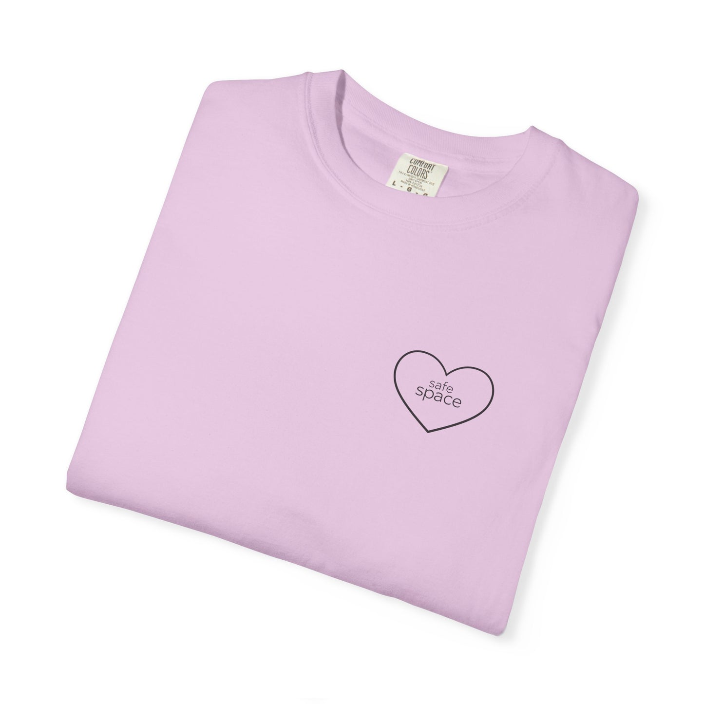 "safe space" — Minimal Heart Outline Confidence T-Shirt