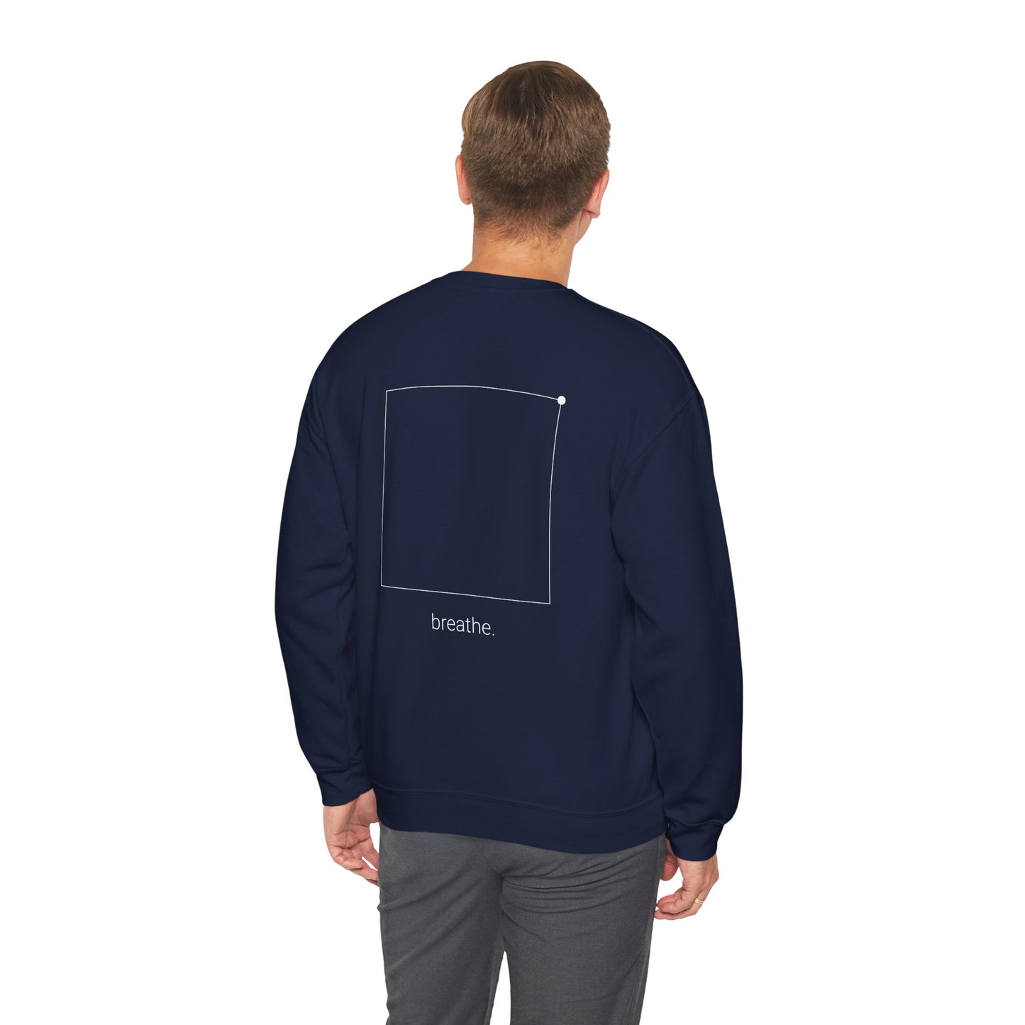 "breathe." — Calm Mind Box Breathing Graphic Pullover