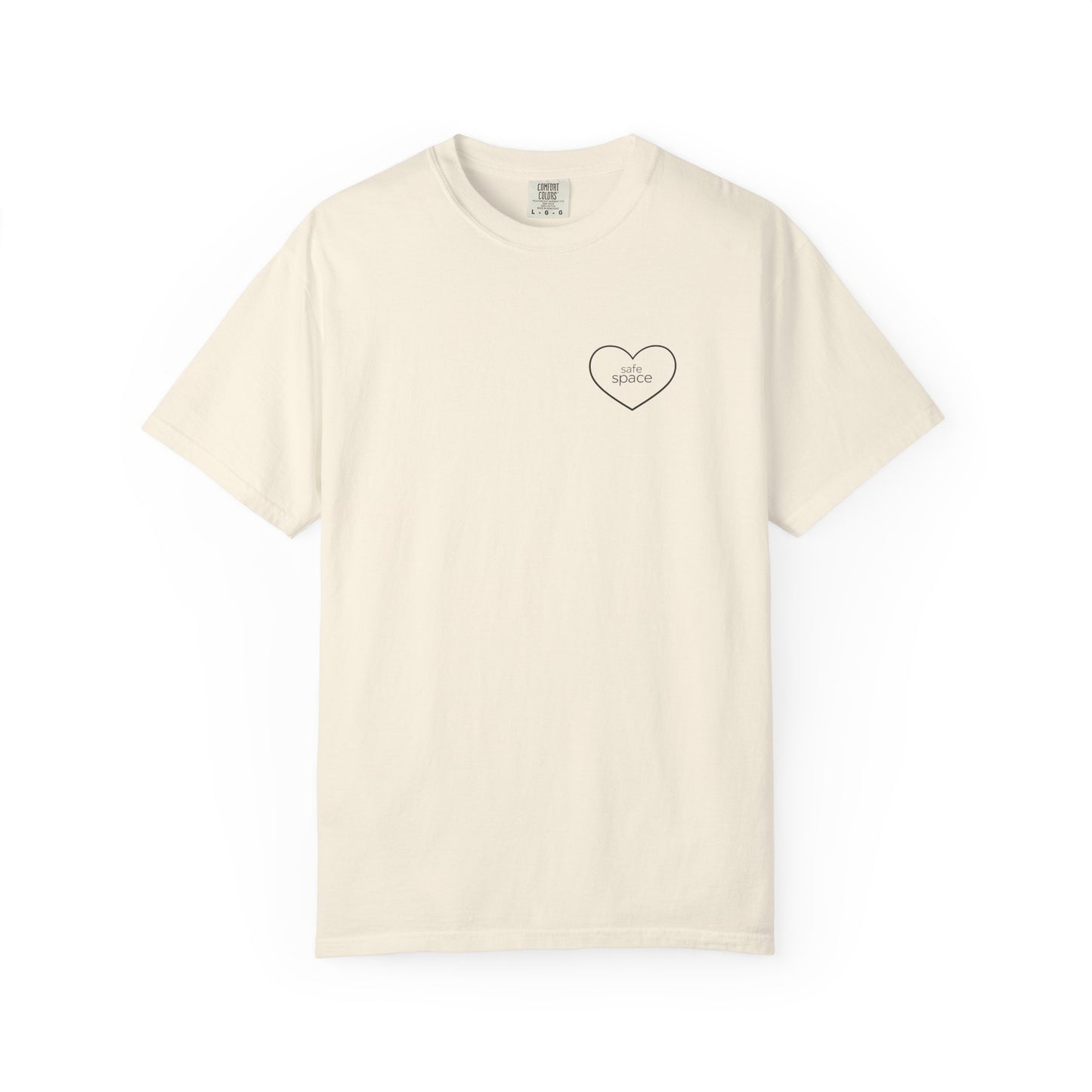 "safe space" — Minimal Heart Outline Confidence T-Shirt