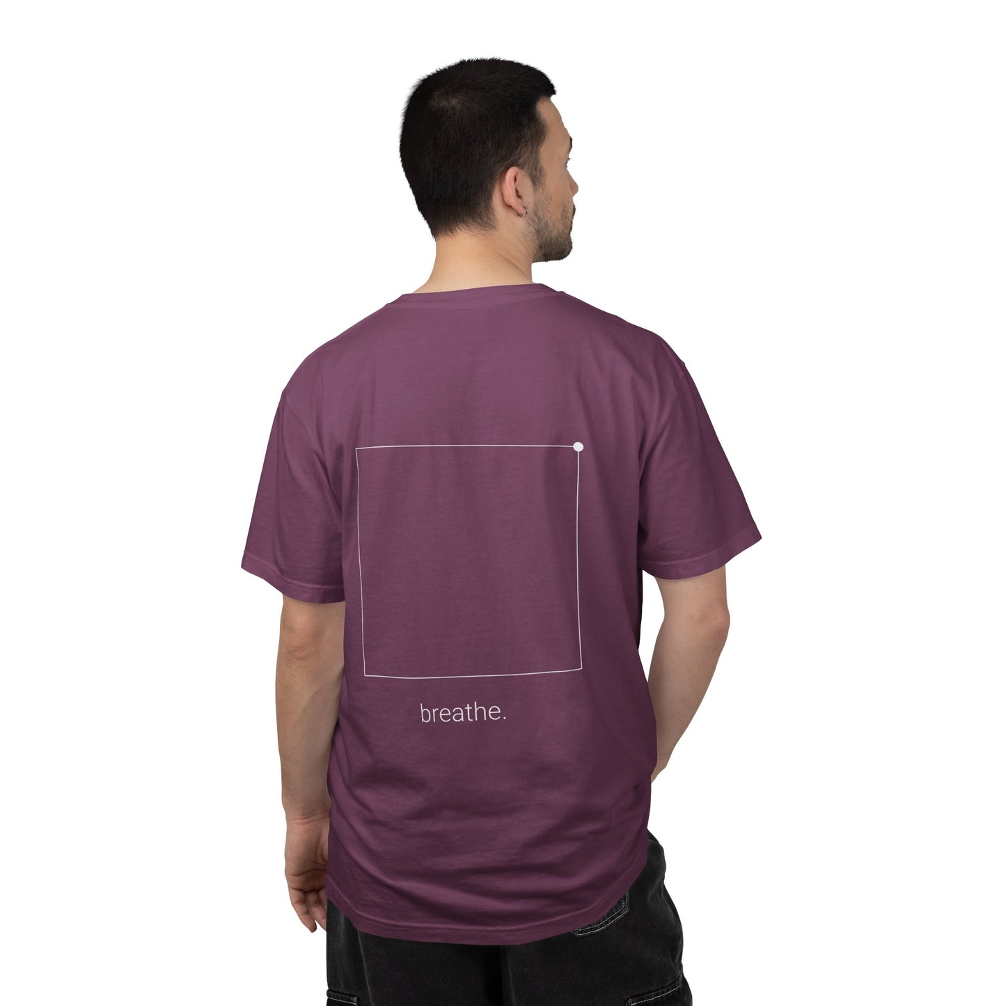 "breathe." — Calm Mind Box Breathing Garment-Dyed T-Shirt