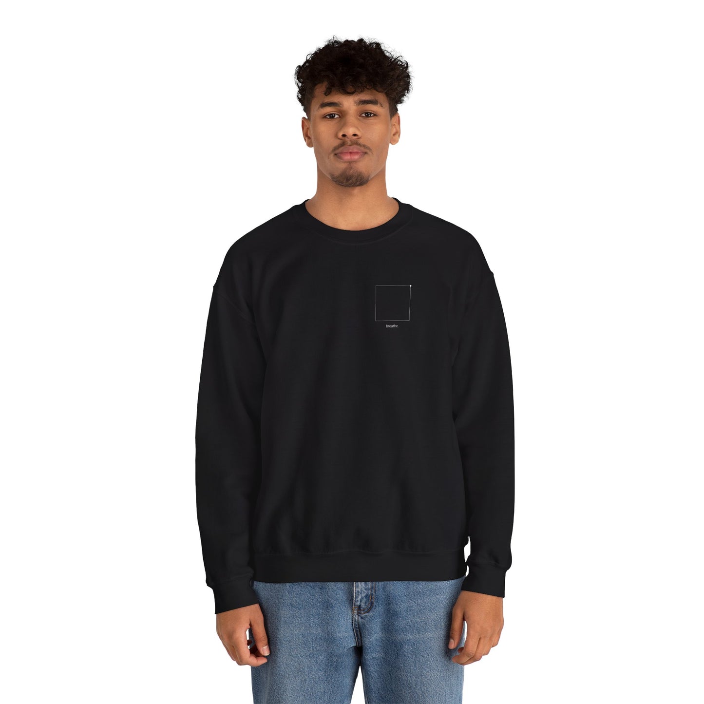 "breathe." — Calm Mind Box Breathing Graphic Pullover