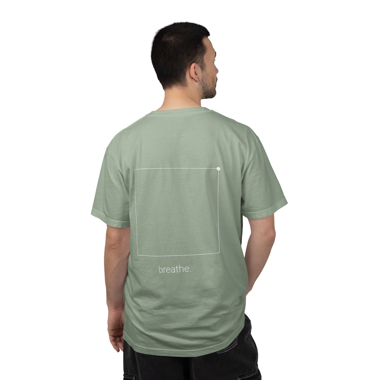"breathe." — Calm Mind Box Breathing Garment-Dyed T-Shirt