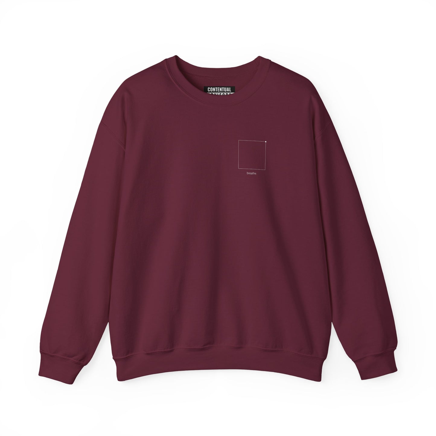"breathe." — Calm Mind Box Breathing Graphic Pullover