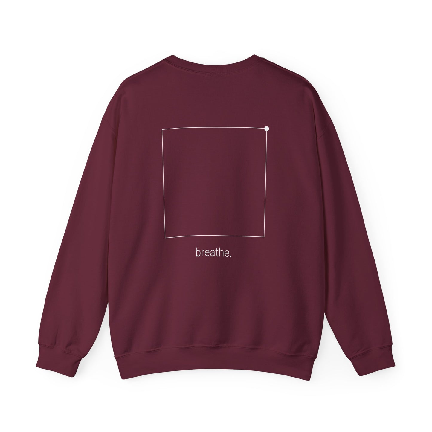 "breathe." — Calm Mind Box Breathing Graphic Pullover