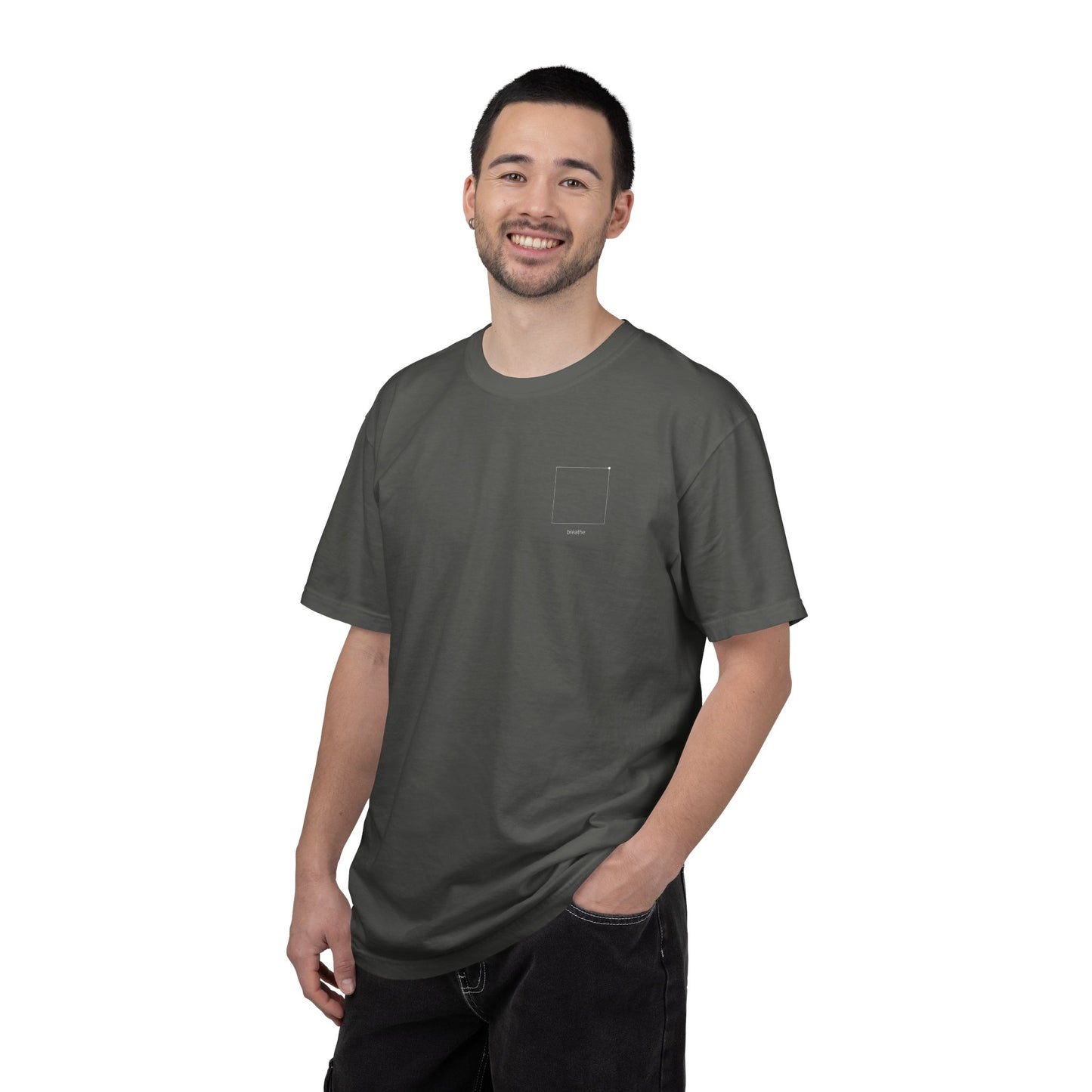 "breathe." — Calm Mind Box Breathing Garment-Dyed T-Shirt