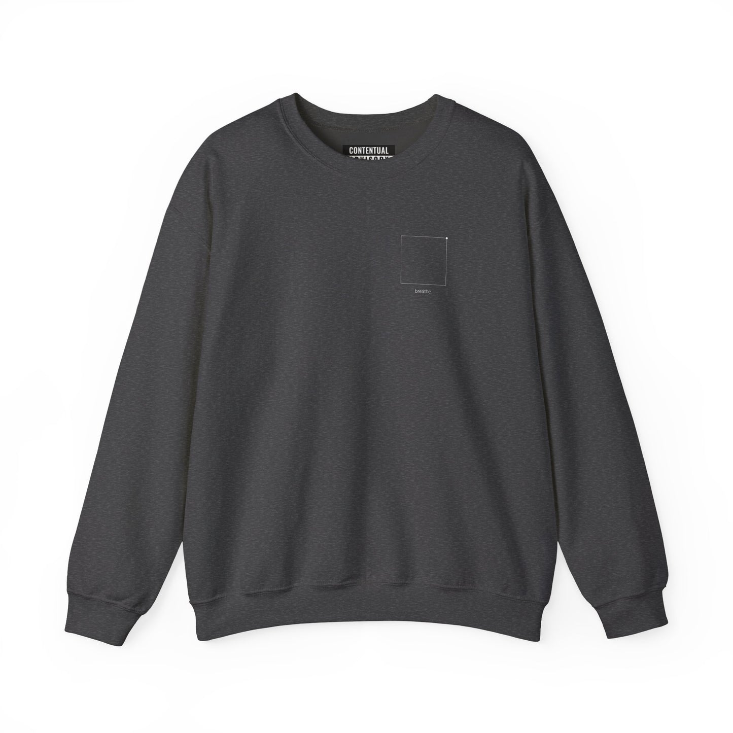 "breathe." — Calm Mind Box Breathing Graphic Pullover