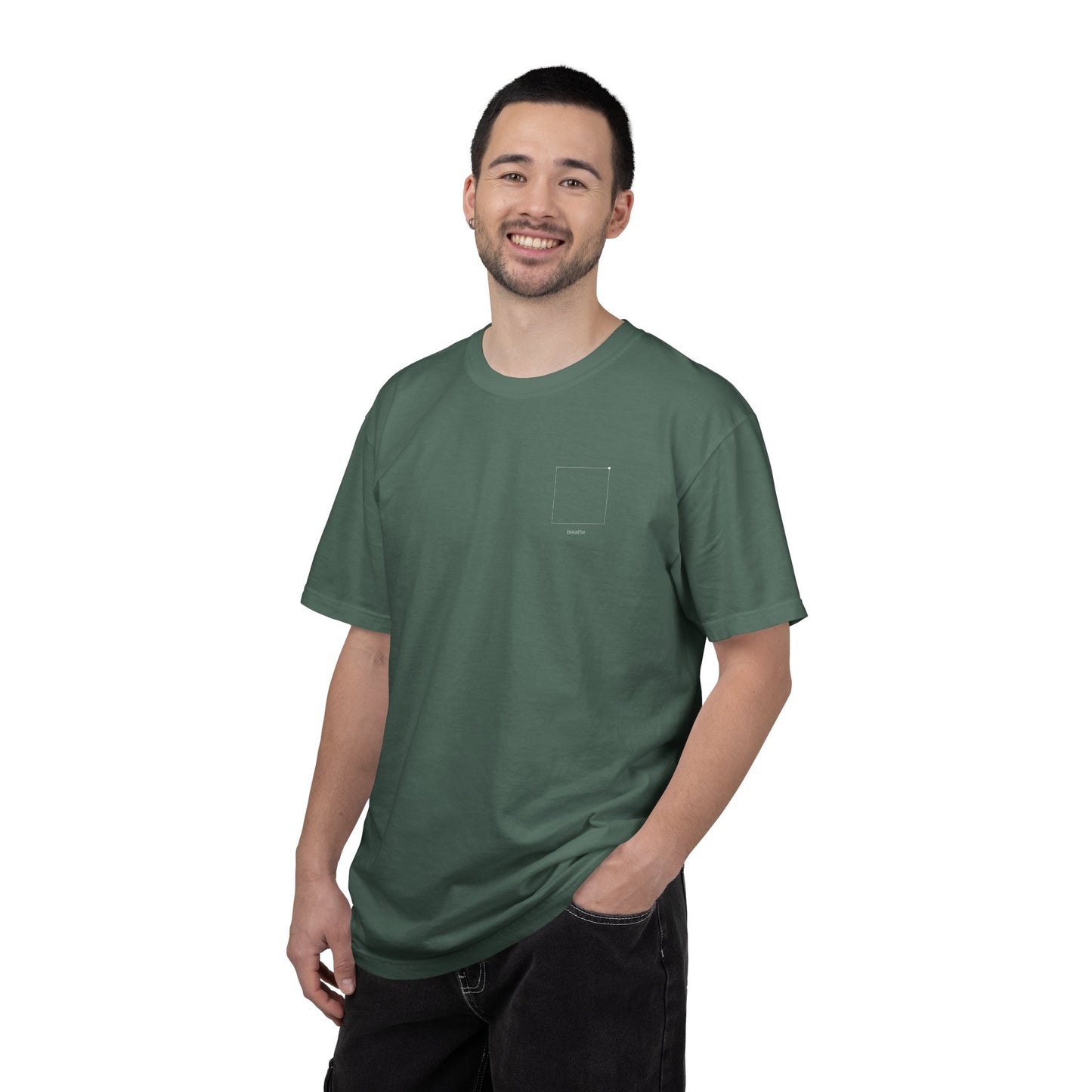 "breathe." — Calm Mind Box Breathing Garment-Dyed T-Shirt