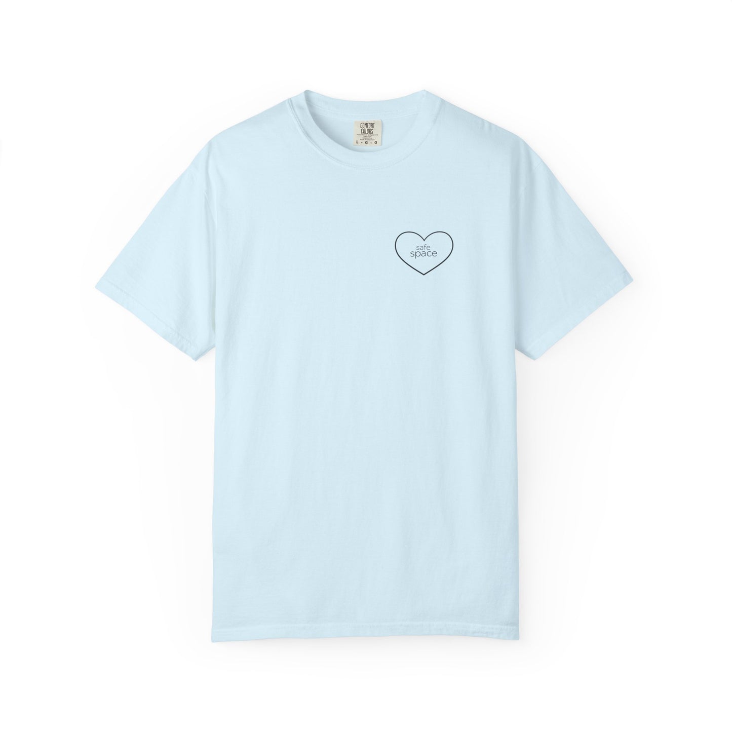 "safe space" — Minimal Heart Outline Confidence T-Shirt