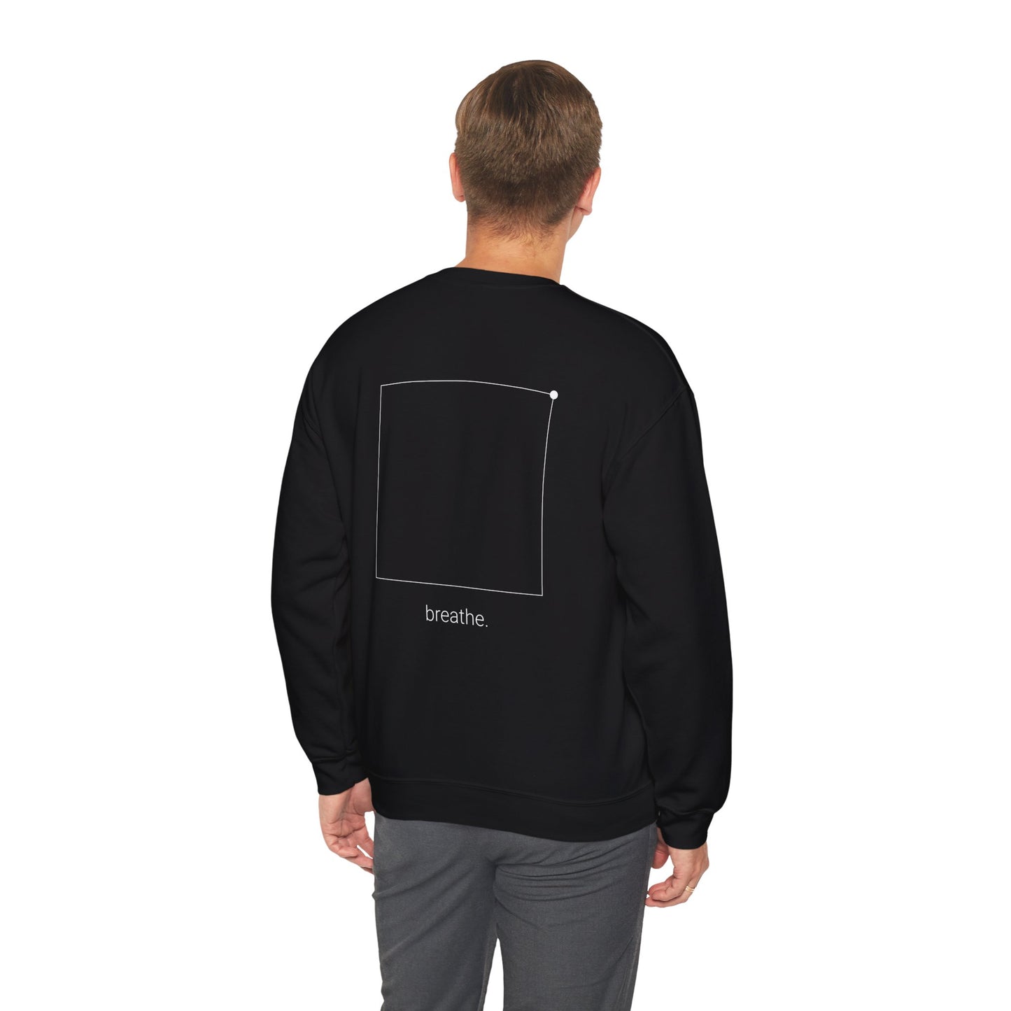 "breathe." — Calm Mind Box Breathing Graphic Pullover