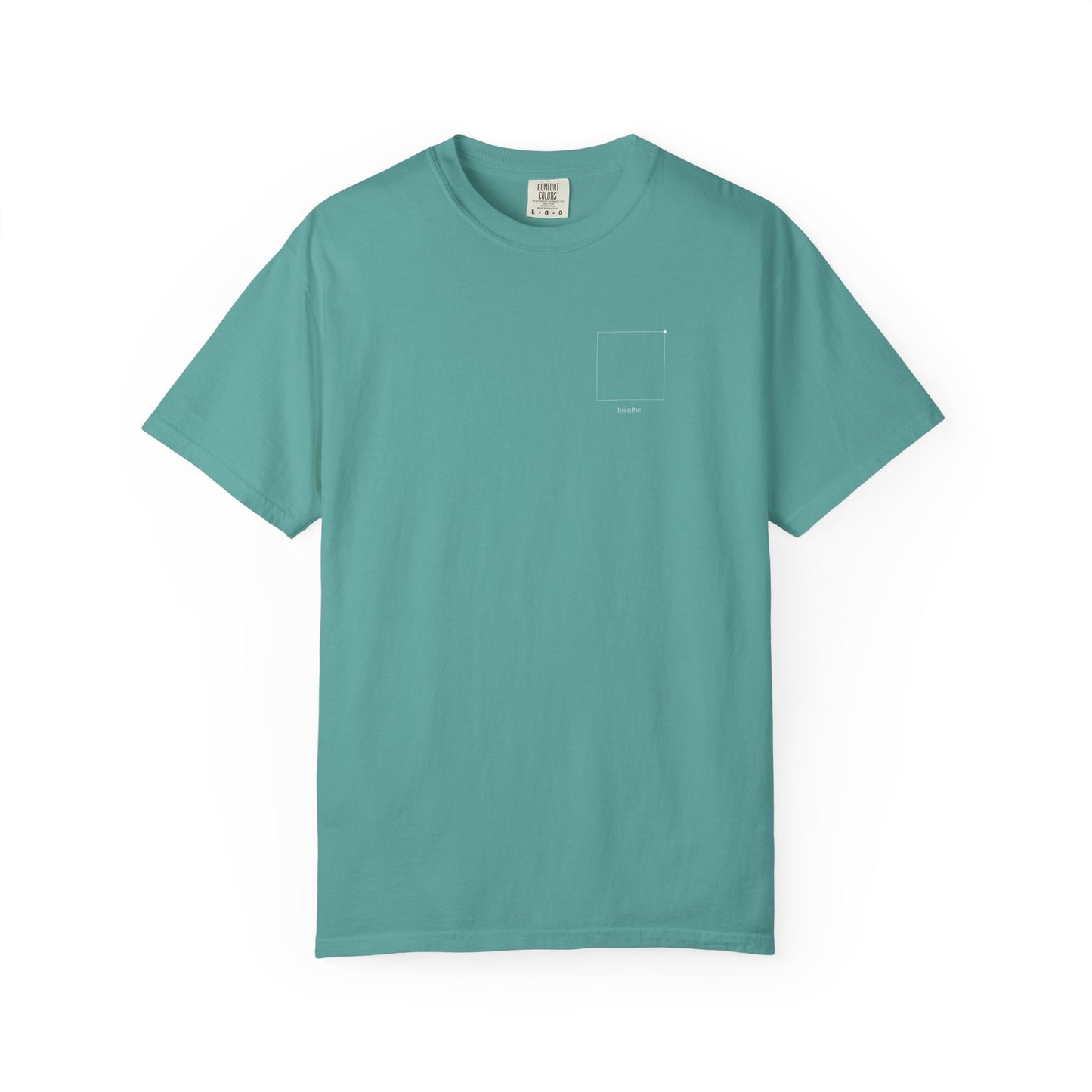 "breathe." — Calm Mind Box Breathing Garment-Dyed T-Shirt