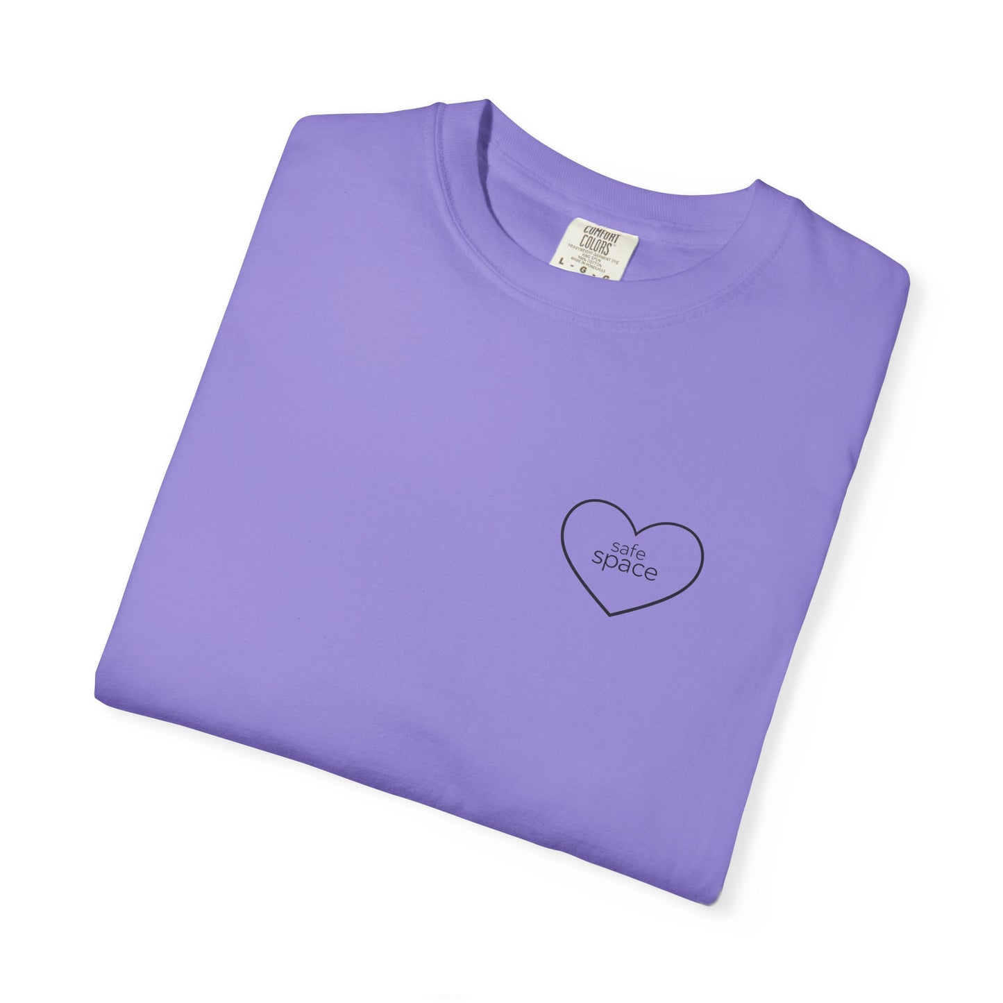 "safe space" — Minimal Heart Outline Confidence T-Shirt