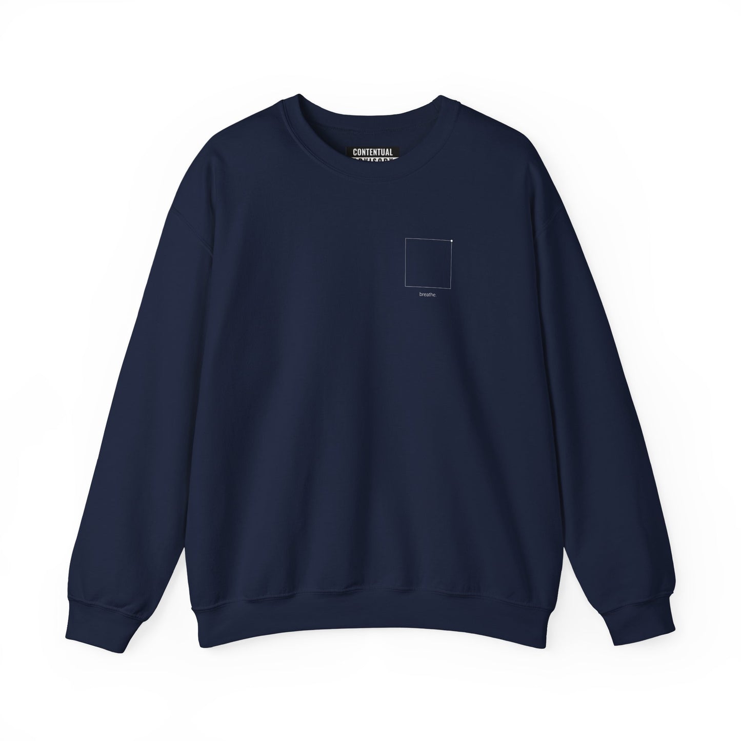 "breathe." — Calm Mind Box Breathing Graphic Pullover