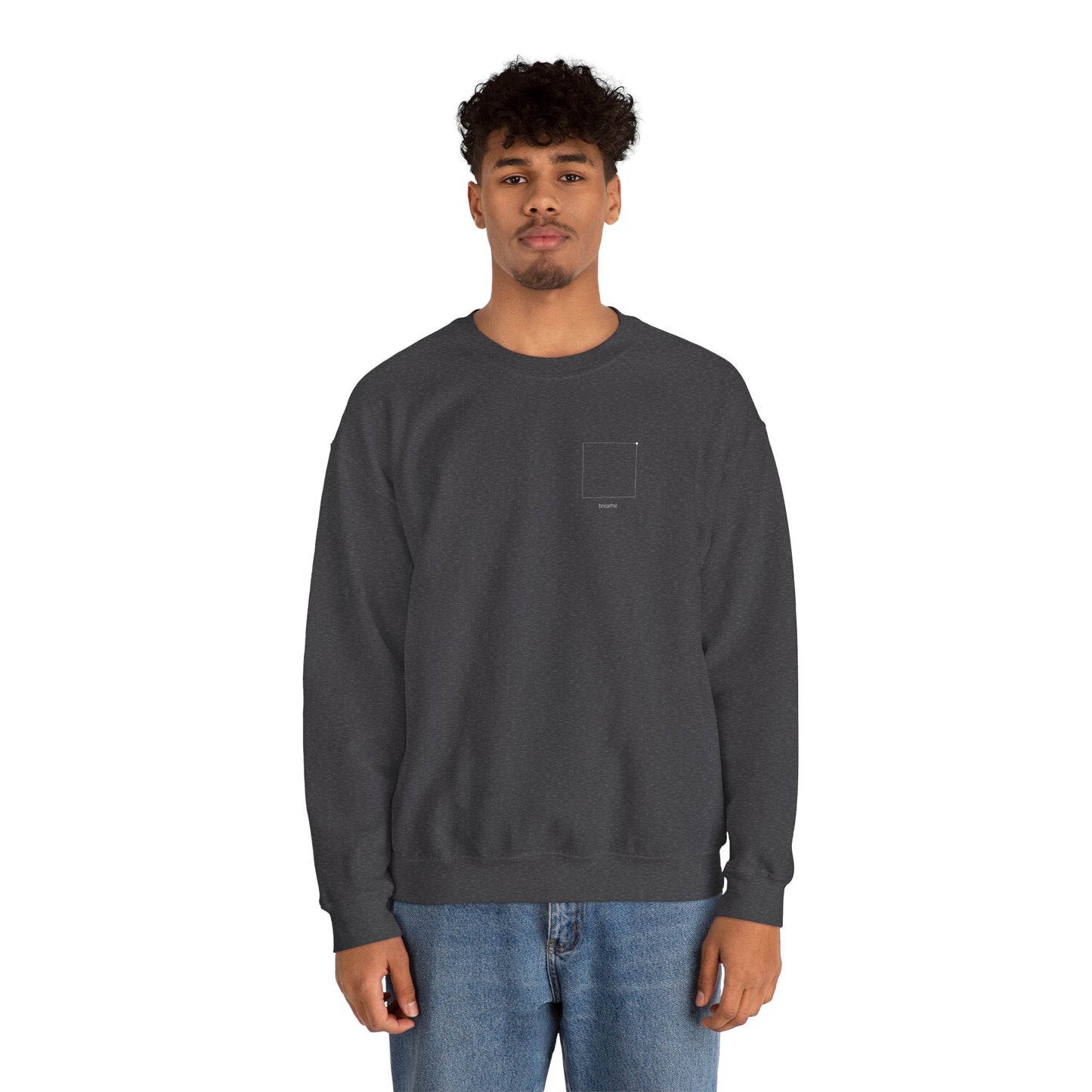 "breathe." — Calm Mind Box Breathing Graphic Pullover