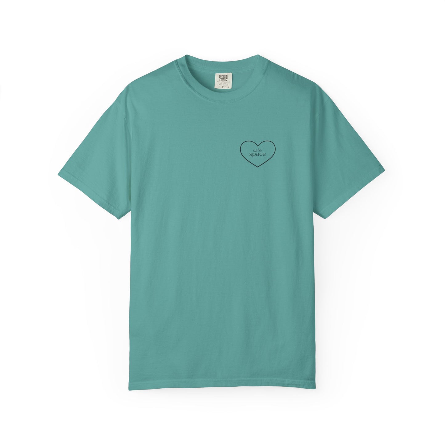"safe space" — Minimal Heart Outline Confidence T-Shirt