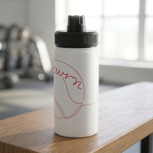 "tcwrn" — Minimal Line Art Design — Stainless Steel Sports Cap Bottle