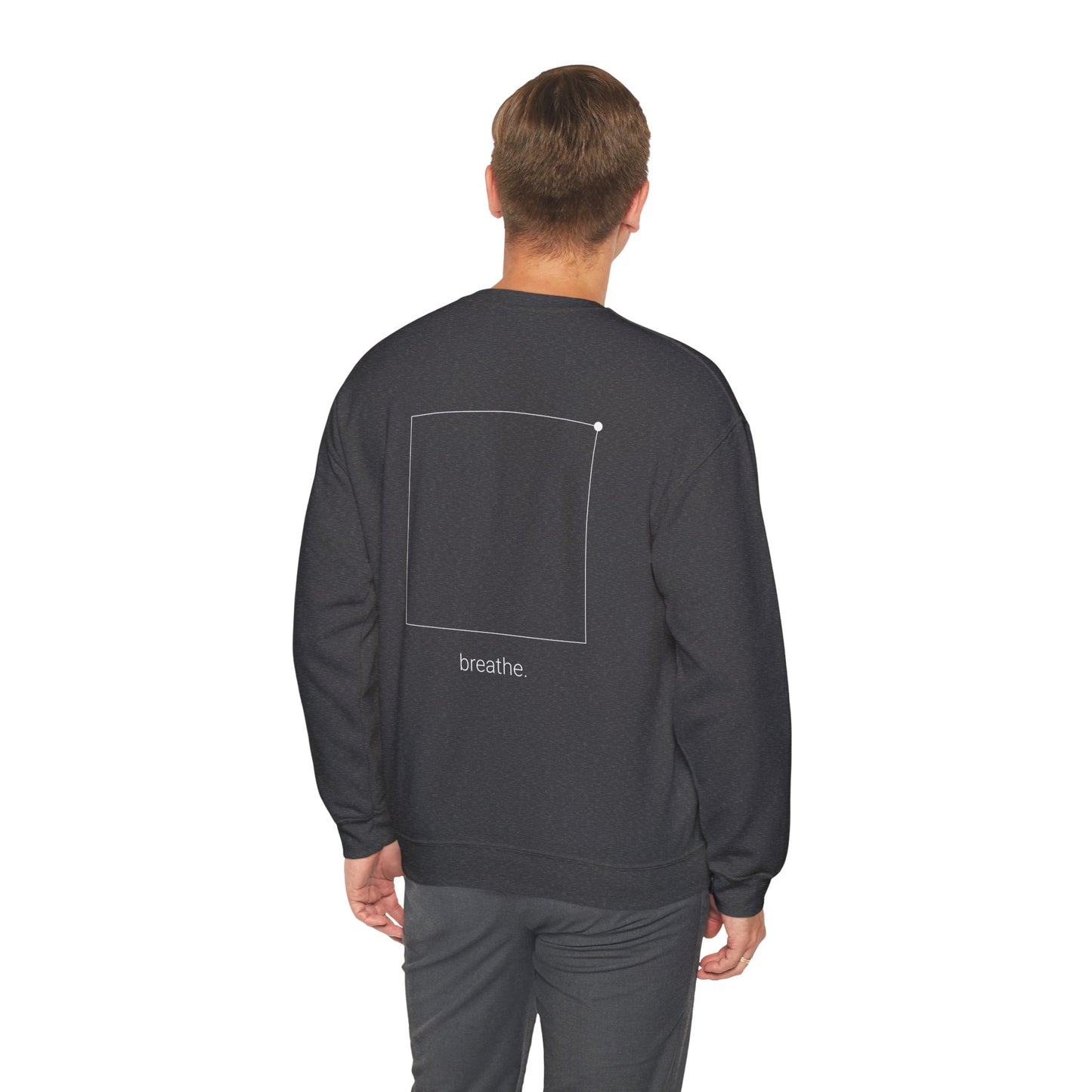 "breathe." — Calm Mind Box Breathing Graphic Pullover