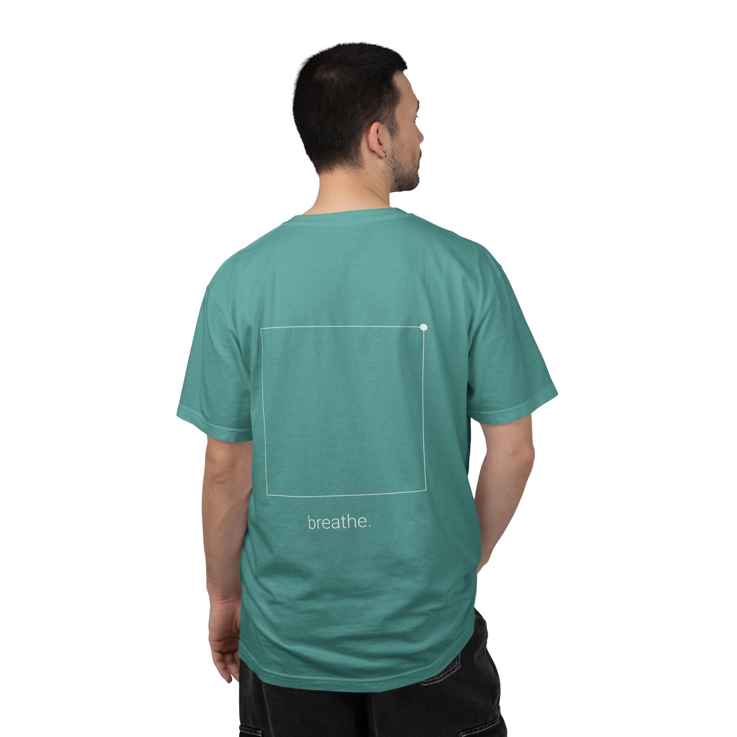 "breathe." — Calm Mind Box Breathing Garment-Dyed T-Shirt