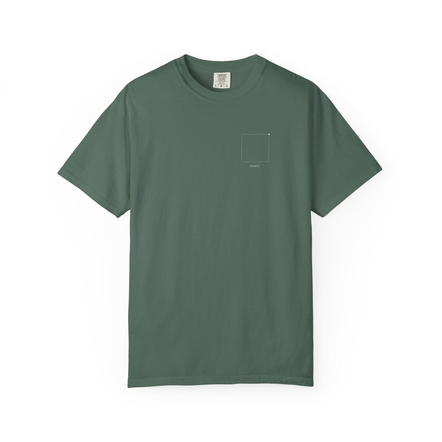 "breathe." — Calm Mind Box Breathing Garment-Dyed T-Shirt