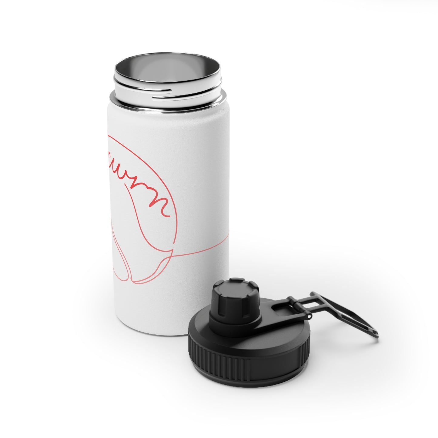 "tcwrn" — Minimal Line Art Design — Stainless Steel Sports Cap Bottle