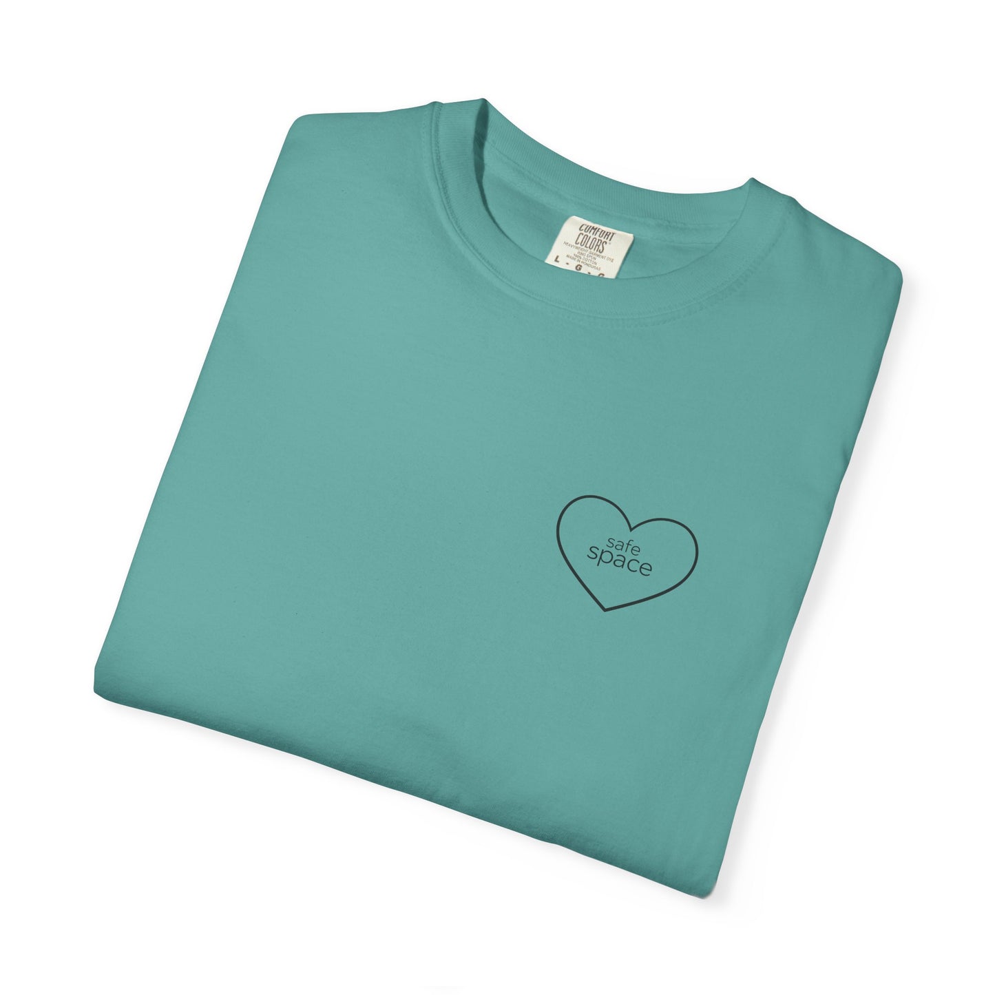 "safe space" — Minimal Heart Outline Confidence T-Shirt