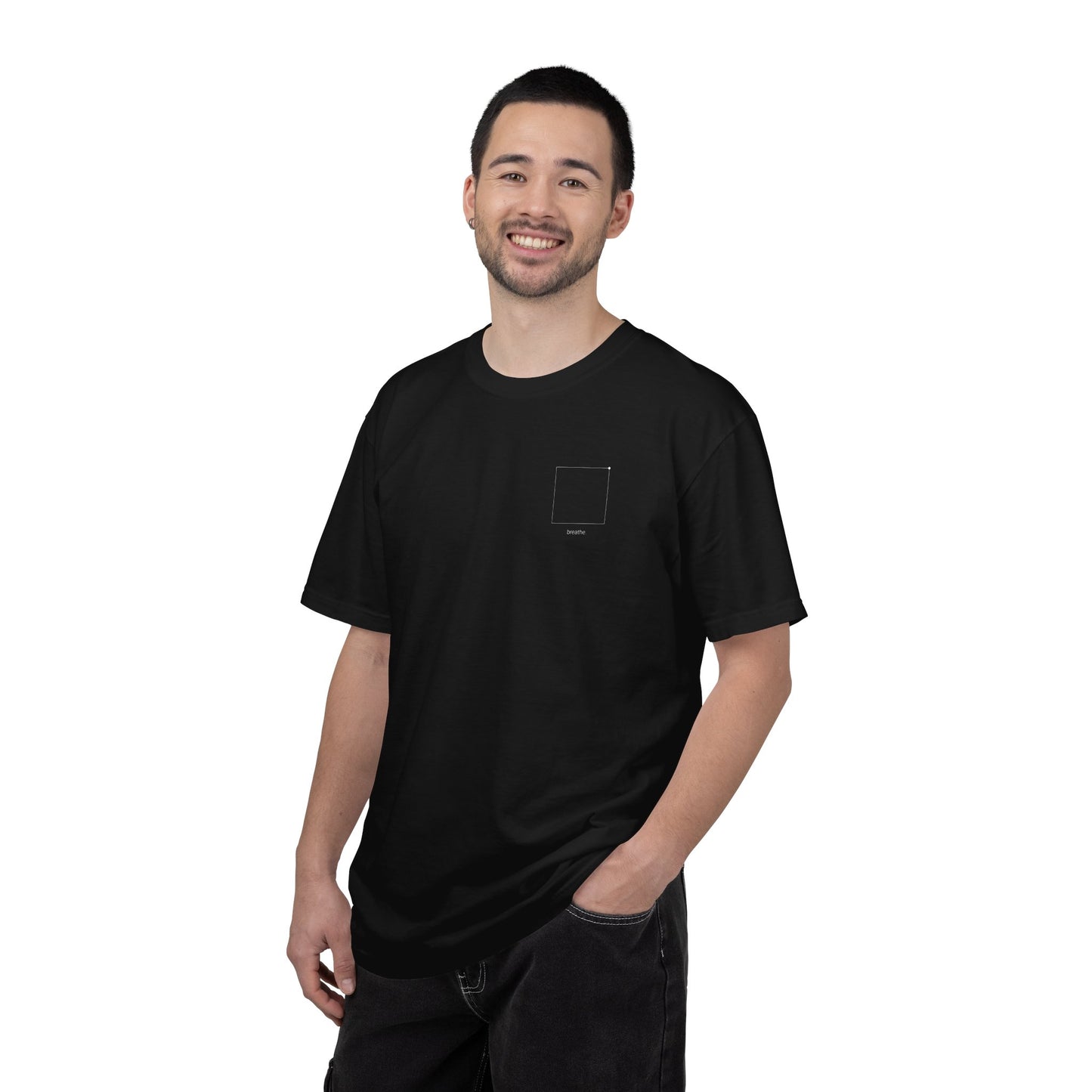"breathe." — Calm Mind Box Breathing Garment-Dyed T-Shirt