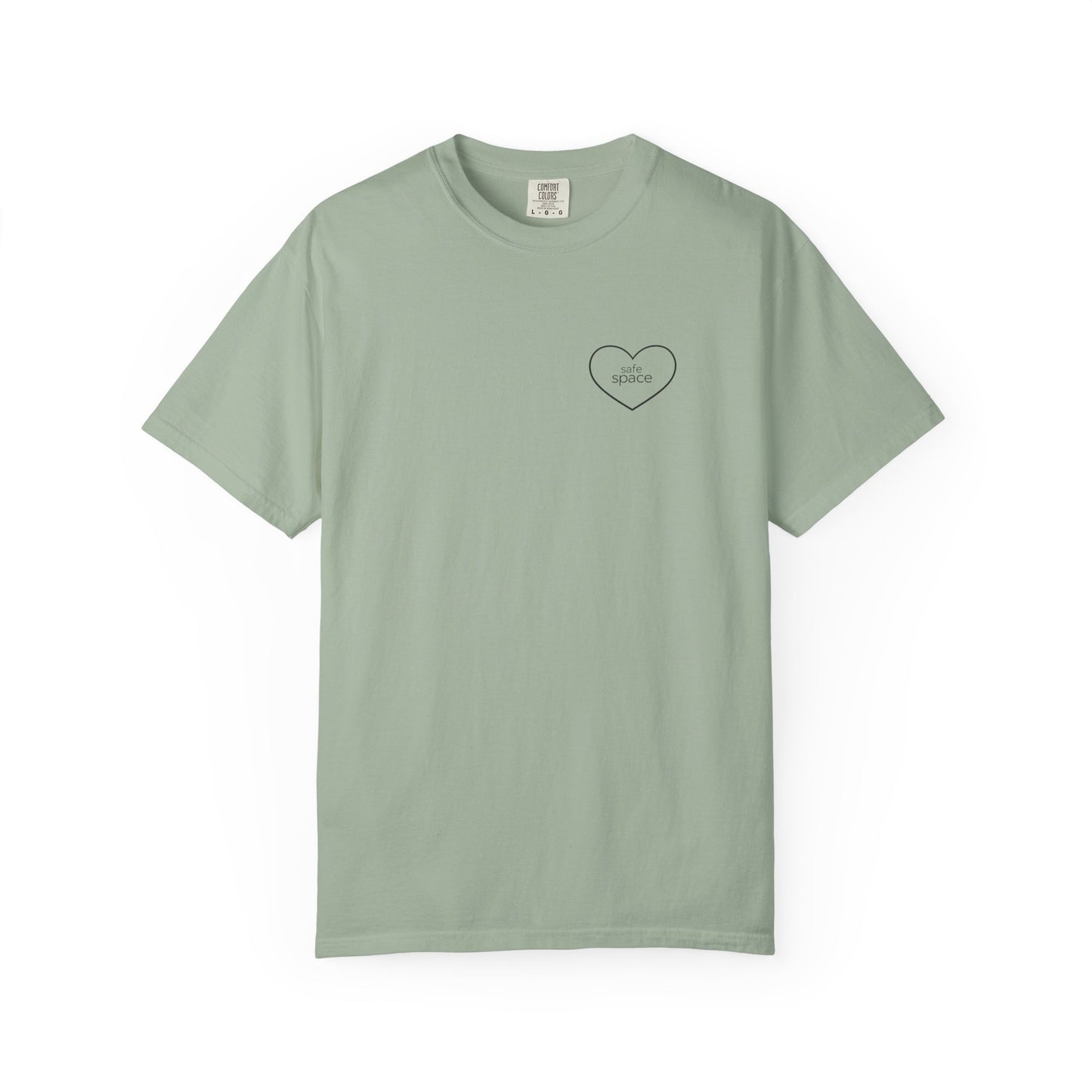 "safe space" — Minimal Heart Outline Confidence T-Shirt