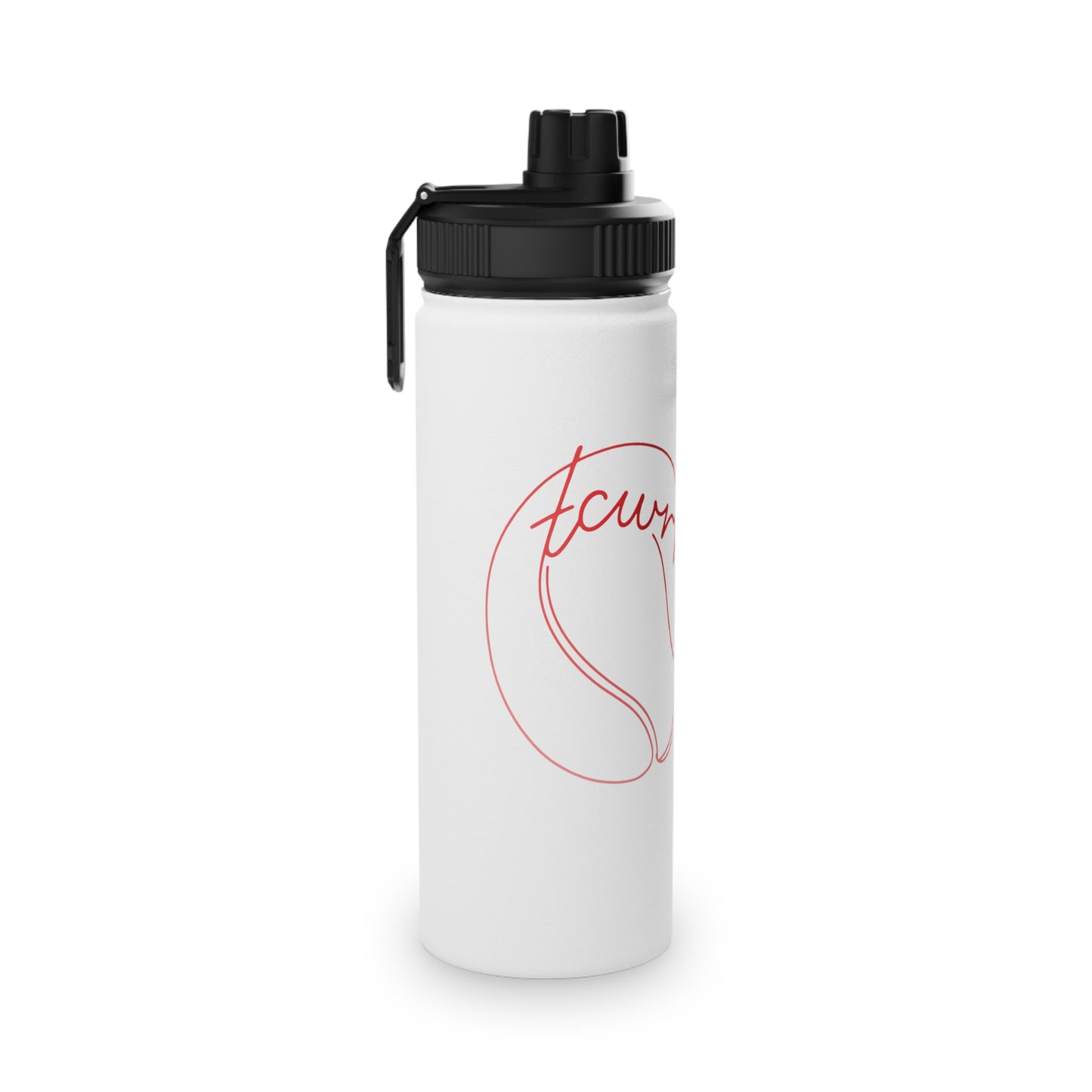 "tcwrn" — Minimal Line Art Design — Stainless Steel Sports Cap Bottle