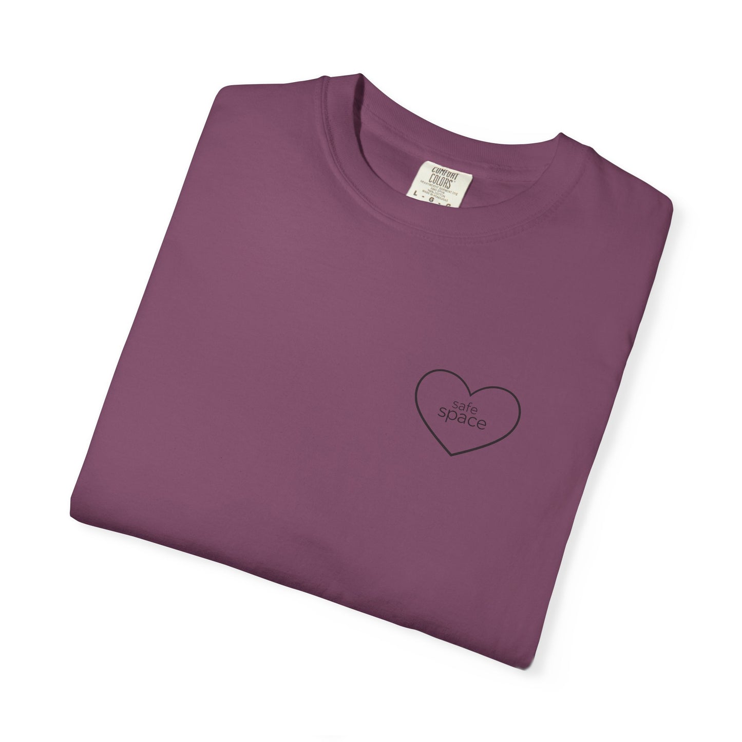"safe space" — Minimal Heart Outline Confidence T-Shirt