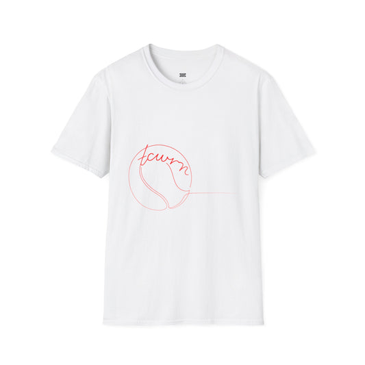 "TCWRN" — Minimal Red Line Tennis Design — T-Shirt