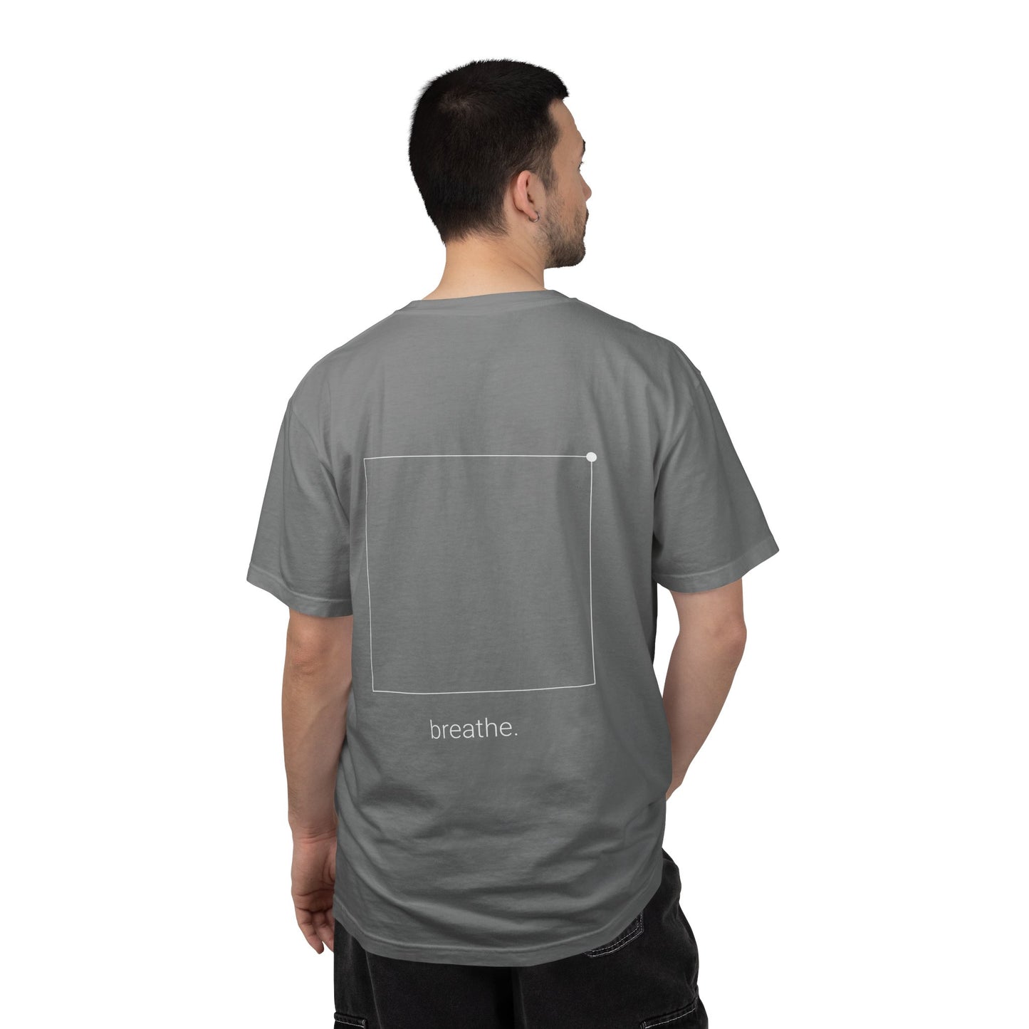 "breathe." — Calm Mind Box Breathing Garment-Dyed T-Shirt