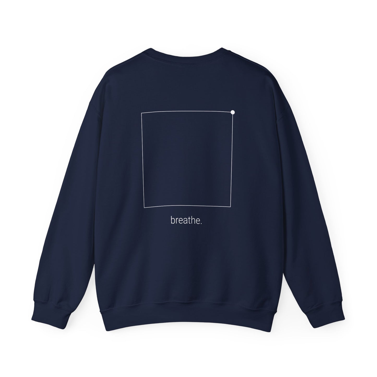 "breathe." — Calm Mind Box Breathing Graphic Pullover