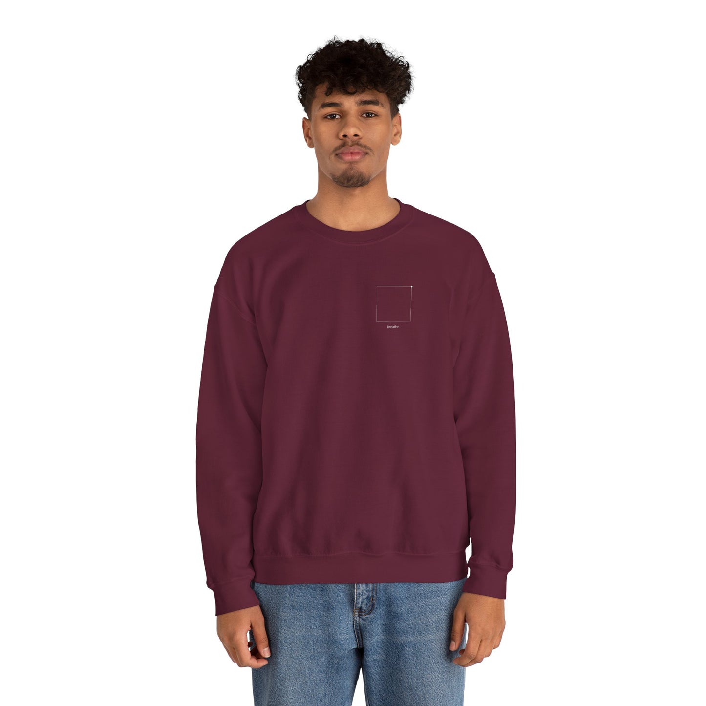"breathe." — Calm Mind Box Breathing Graphic Pullover