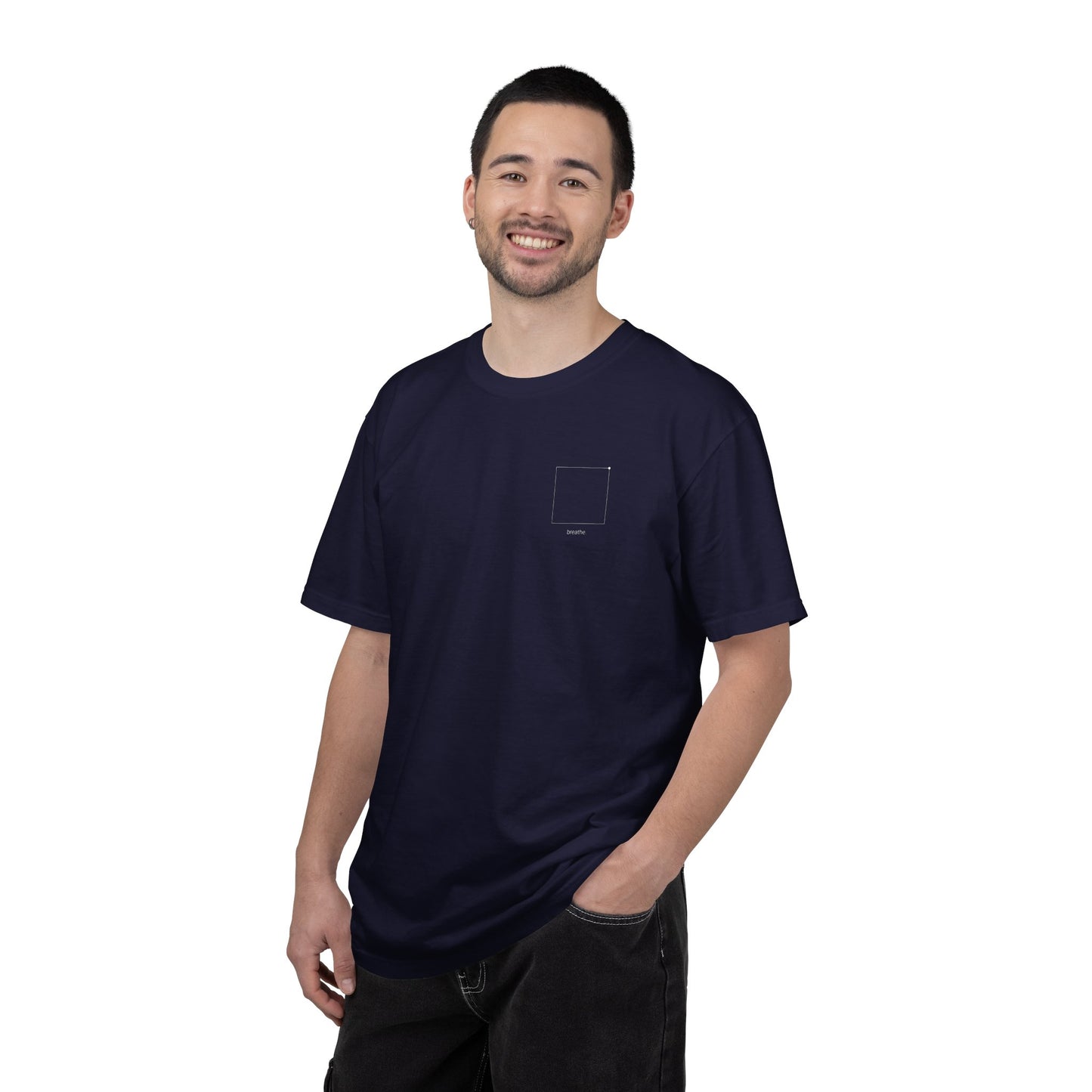 "breathe." — Calm Mind Box Breathing Garment-Dyed T-Shirt
