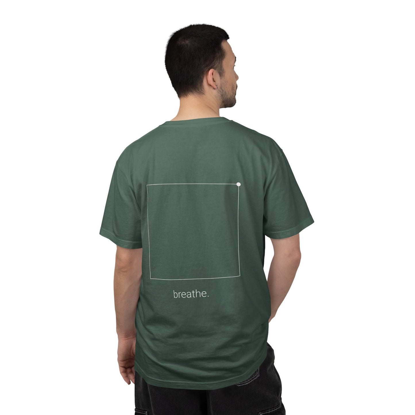 "breathe." — Calm Mind Box Breathing Garment-Dyed T-Shirt