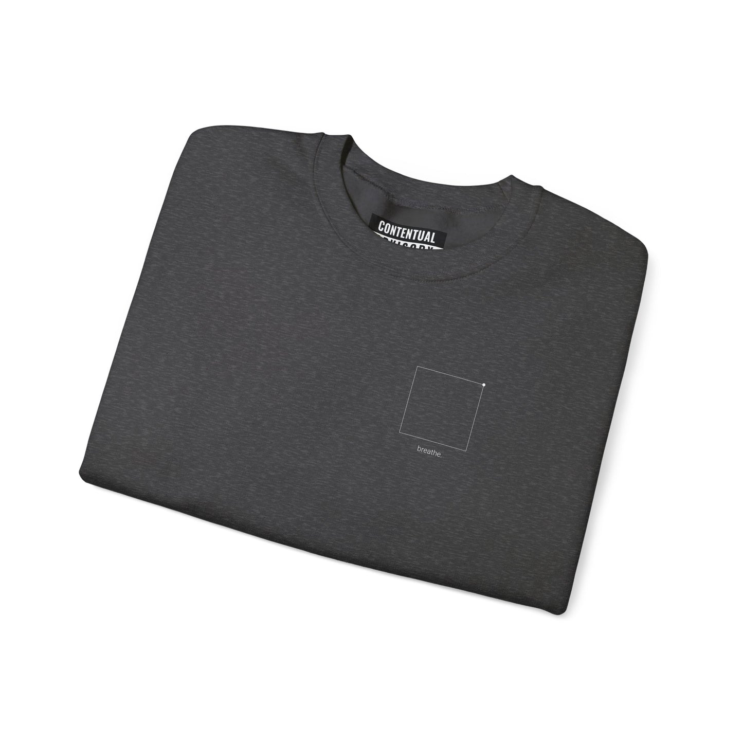 "breathe." — Calm Mind Box Breathing Graphic Pullover