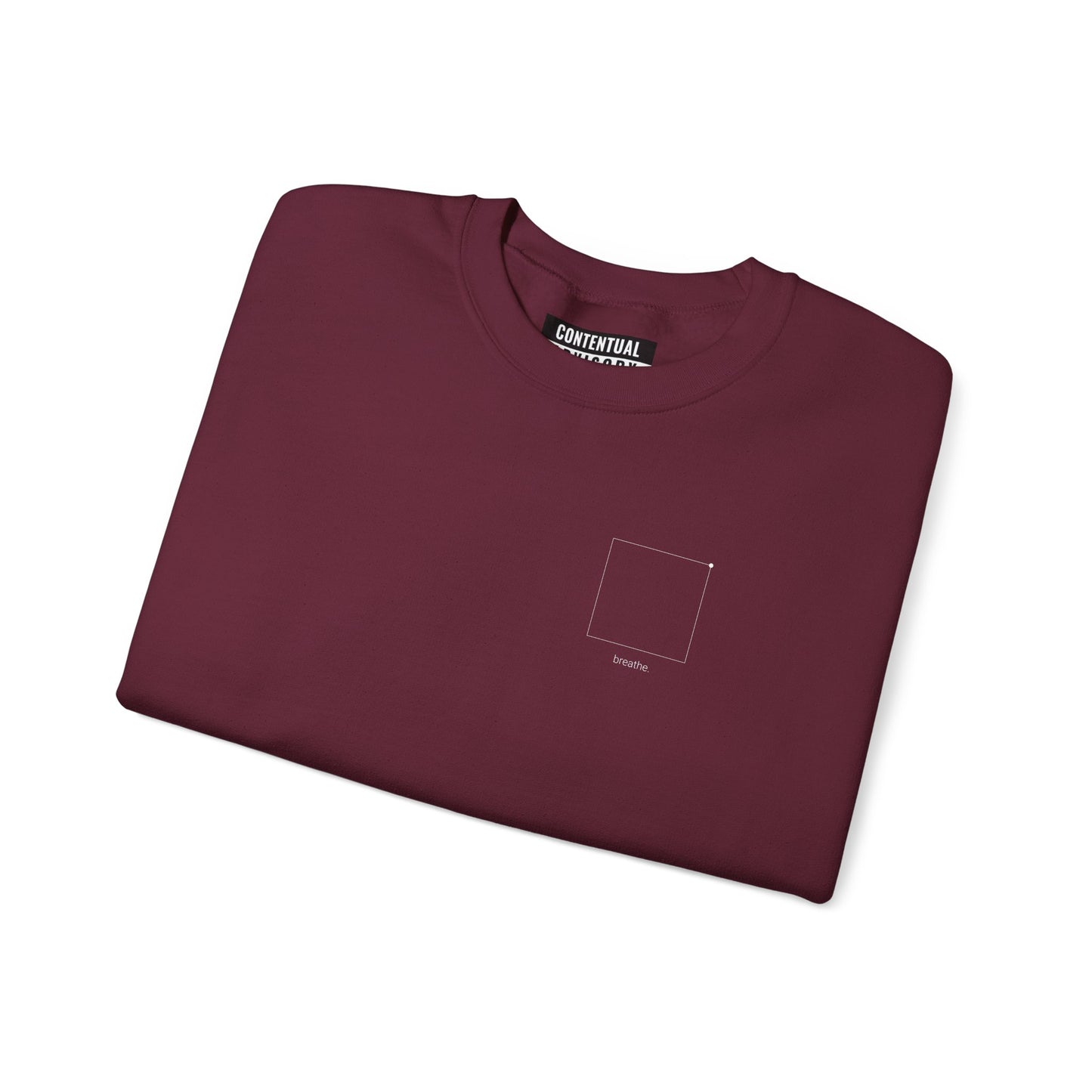 "breathe." — Calm Mind Box Breathing Graphic Pullover