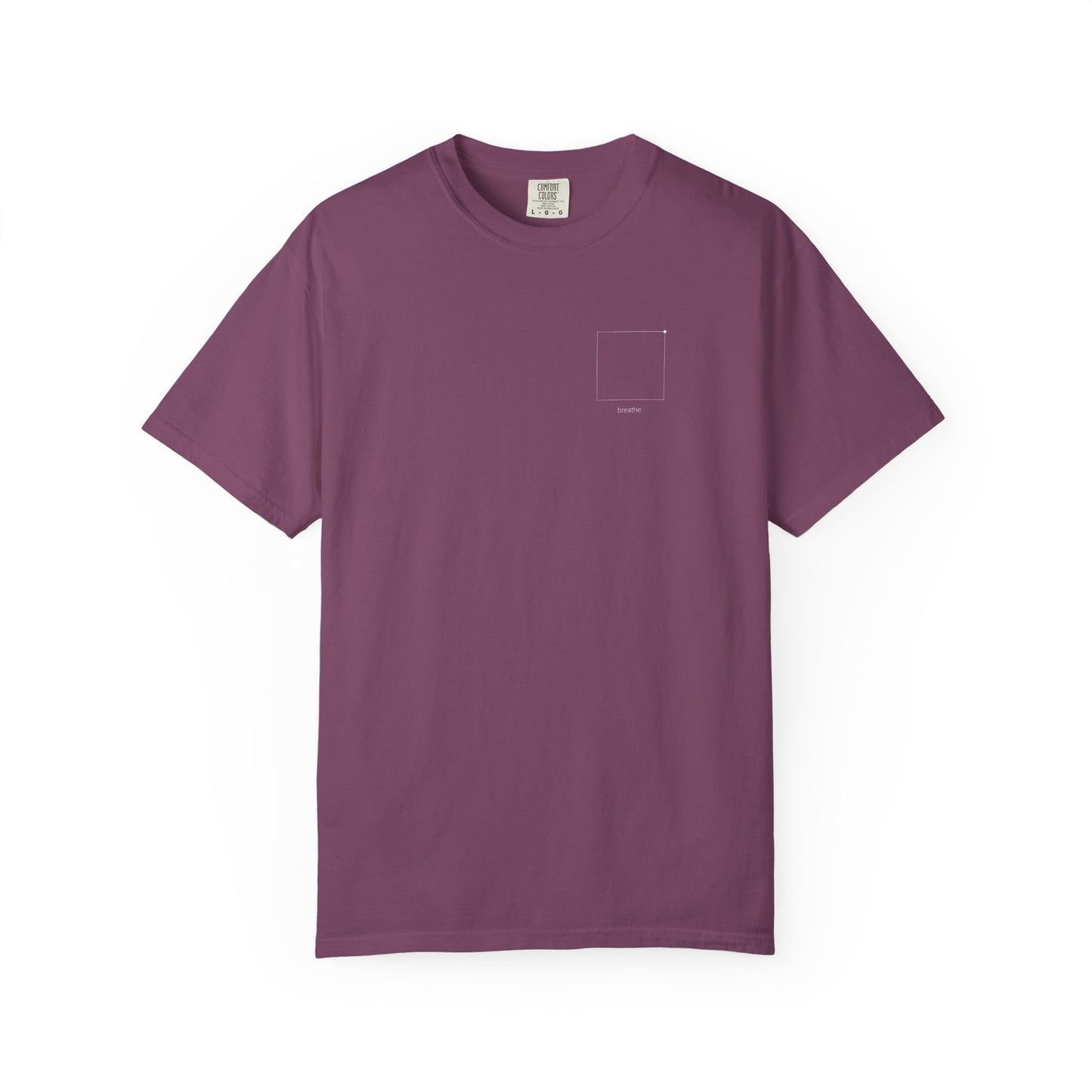 "breathe." — Calm Mind Box Breathing Garment-Dyed T-Shirt