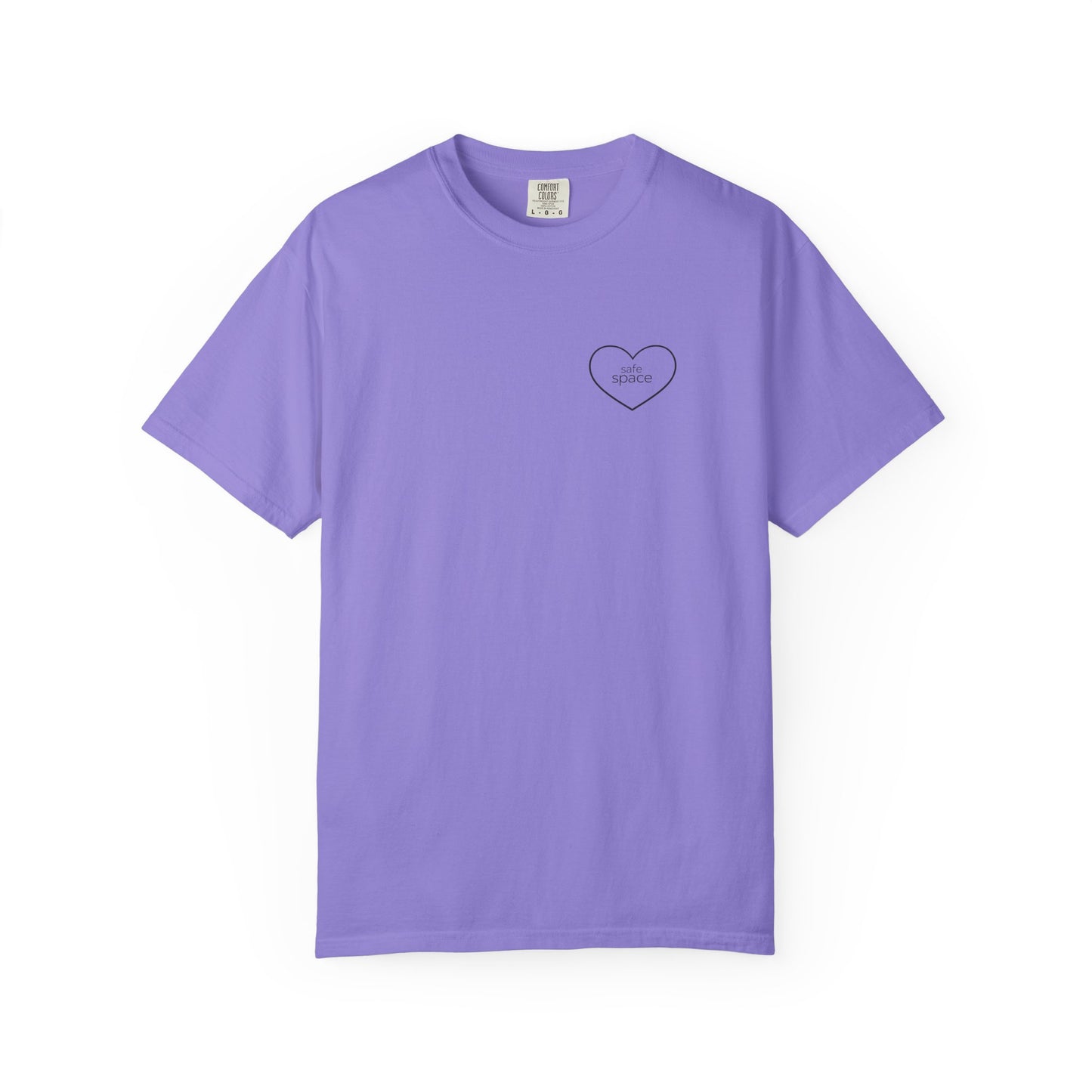 "safe space" — Minimal Heart Outline Confidence T-Shirt