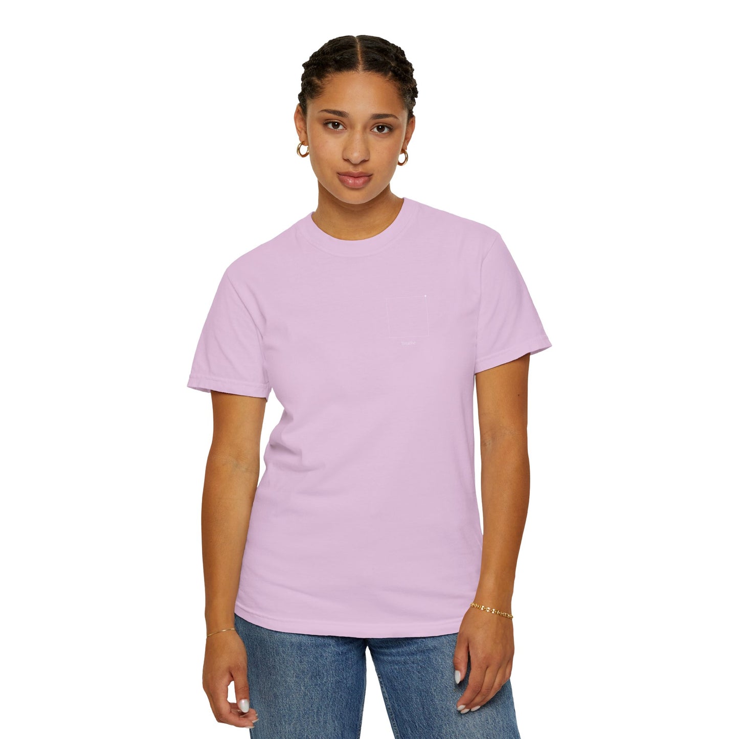 "breathe." — Calm Mind Box Breathing Garment-Dyed T-Shirt