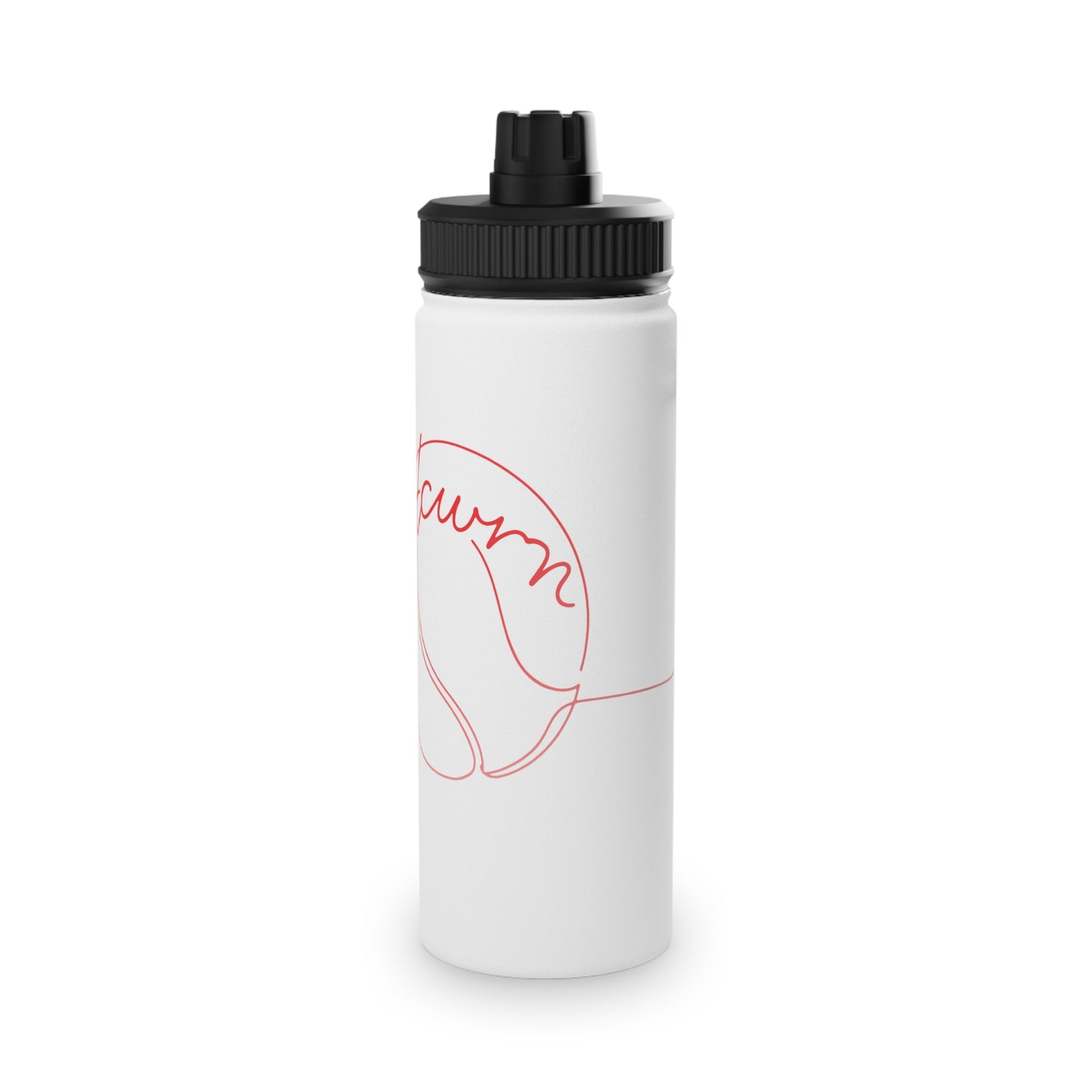 "tcwrn" — Minimal Line Art Design — Stainless Steel Sports Cap Bottle